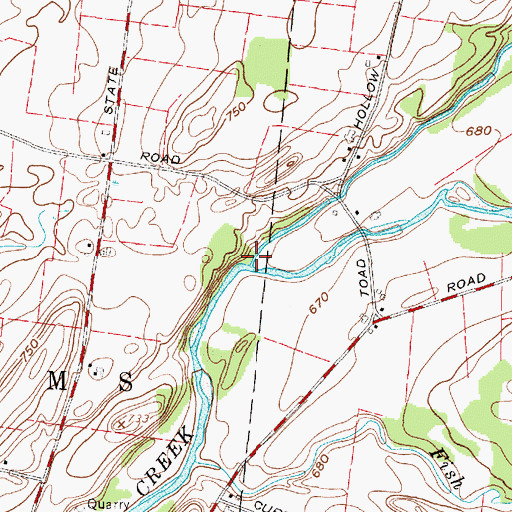 Topographic Map of North Branch Sandy Creek, NY