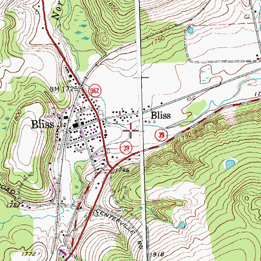 Topographic Map of North Branch Wiscoy Creek, NY