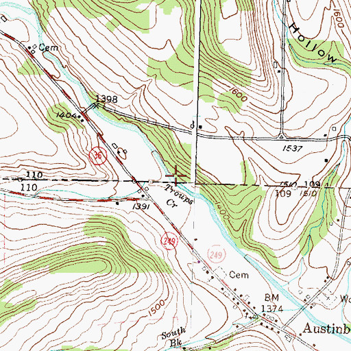 Topographic Map of North Brook, NY