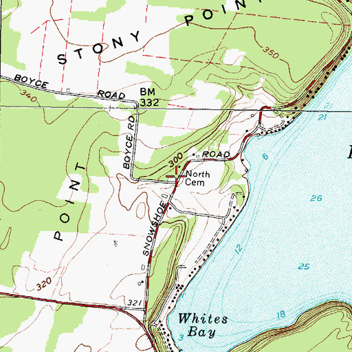 Topographic Map of North Cemetery, NY
