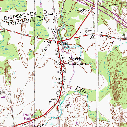 Topographic Map of North Chatham, NY