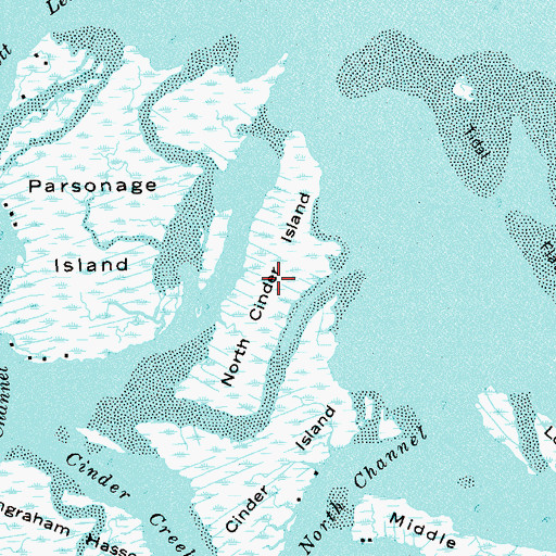 Topographic Map of North Cinder Island, NY