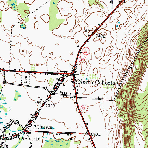 Topographic Map of North Cohocton, NY
