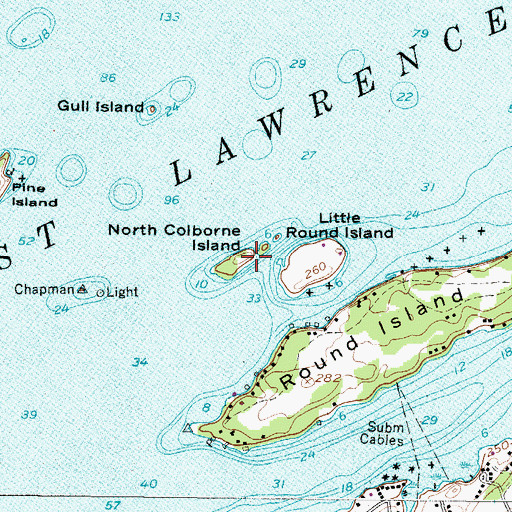 Topographic Map of North Colborne Island, NY