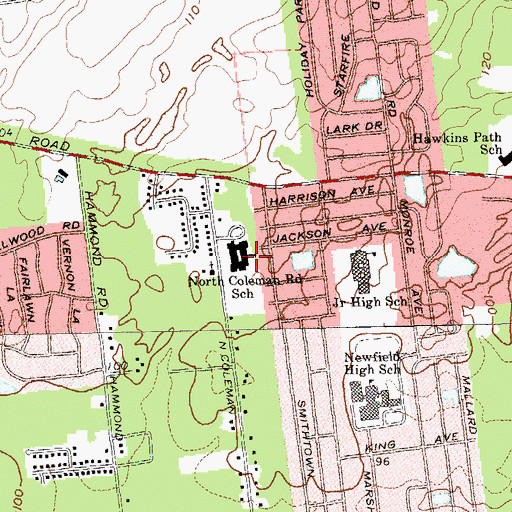 Topographic Map of North Coleman Road School, NY