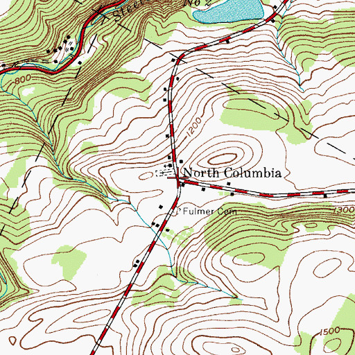Topographic Map of North Columbia, NY