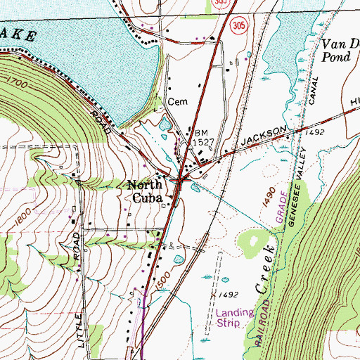 Topographic Map of North Cuba, NY