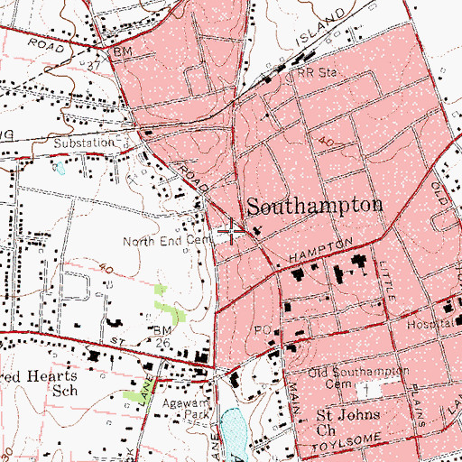 Topographic Map of North End Cemetery, NY