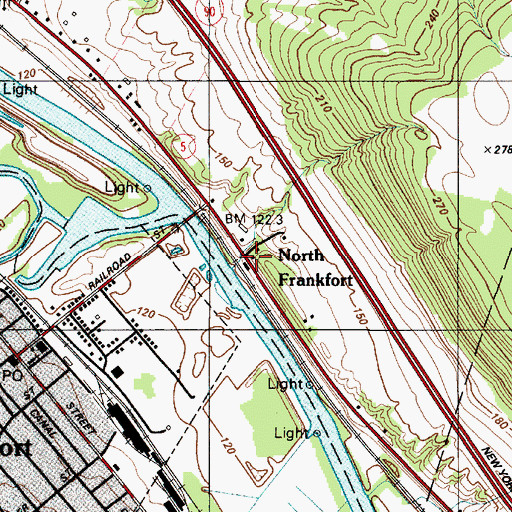 Topographic Map of North Frankfort, NY