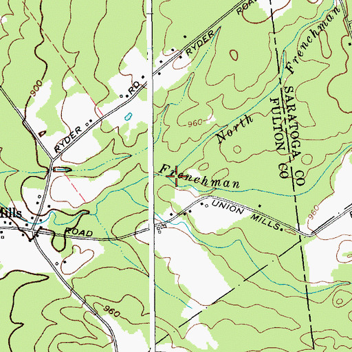 Topographic Map of North Frenchman Creek, NY