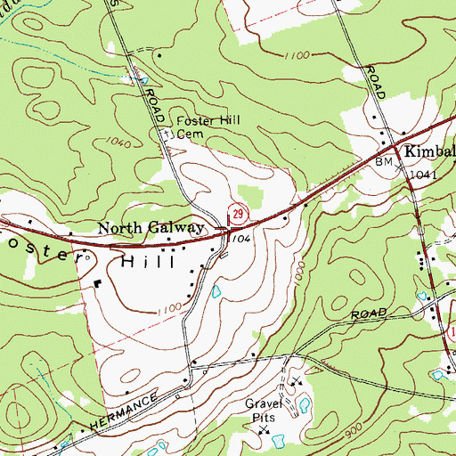 Topographic Map of North Galway, NY