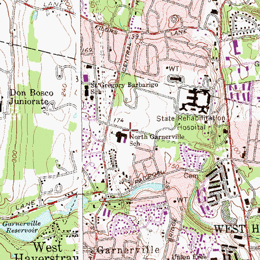 Topographic Map of North Garnerville Elementary School, NY