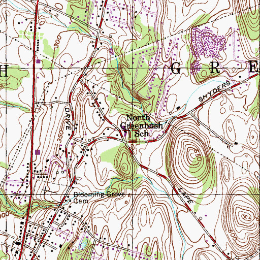 Topographic Map of North Greenbush School, NY