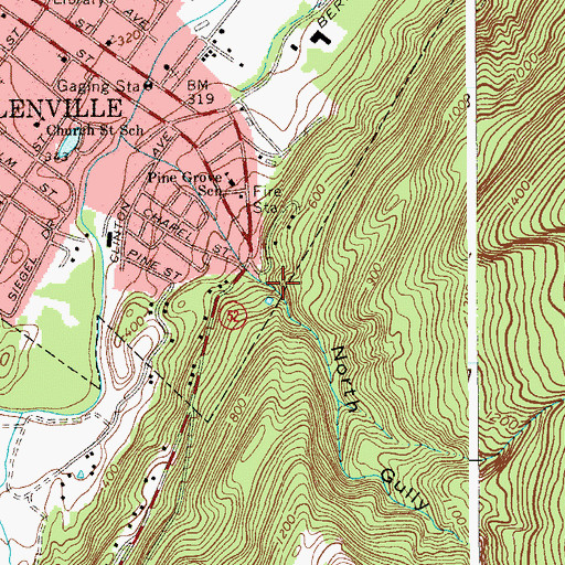 Topographic Map of North Gully, NY