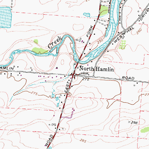 Topographic Map of North Hamlin, NY