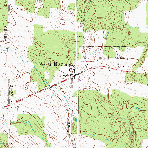 Topographic Map of North Harmony Church, NY
