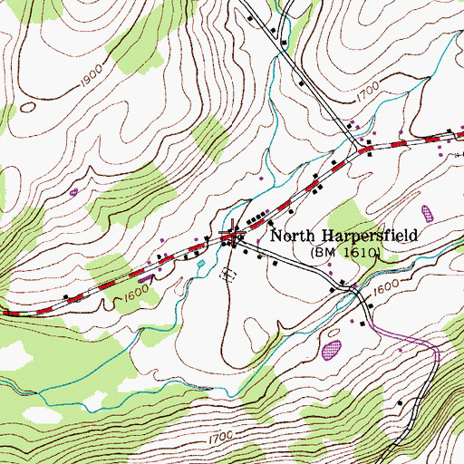 Topographic Map of North Harpersfield, NY