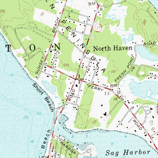 Topographic Map of North Haven, NY