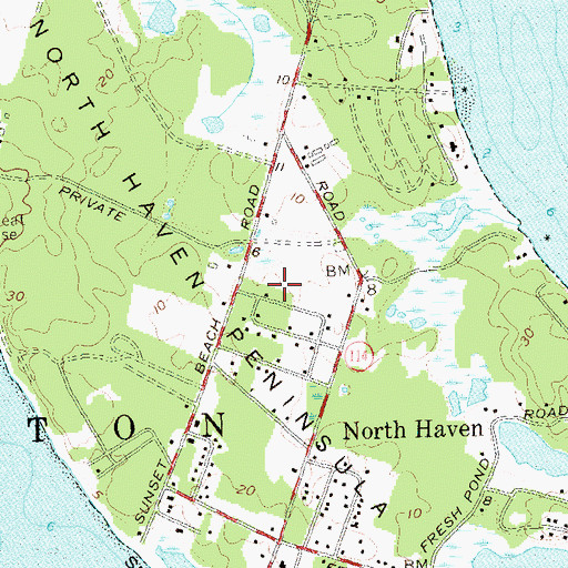 Topographic Map of North Haven Peninsula, NY