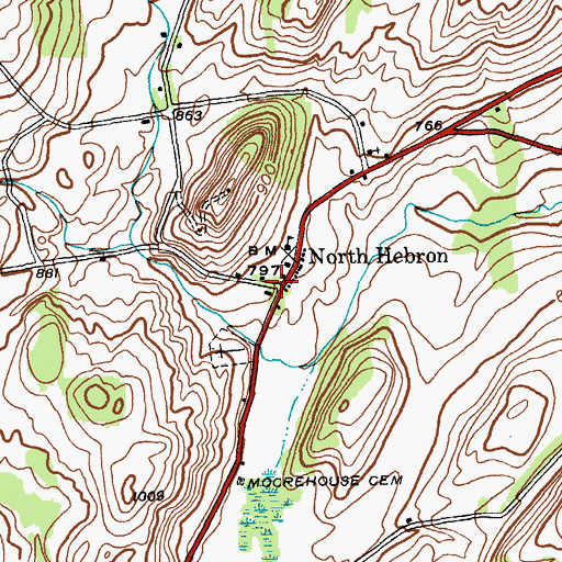 Topographic Map of North Hebron, NY