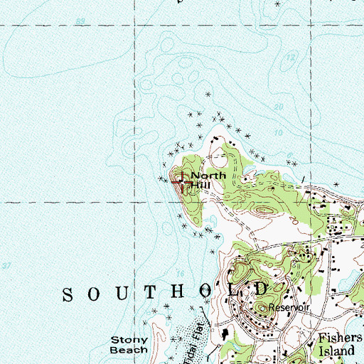 Topographic Map of North Hill, NY