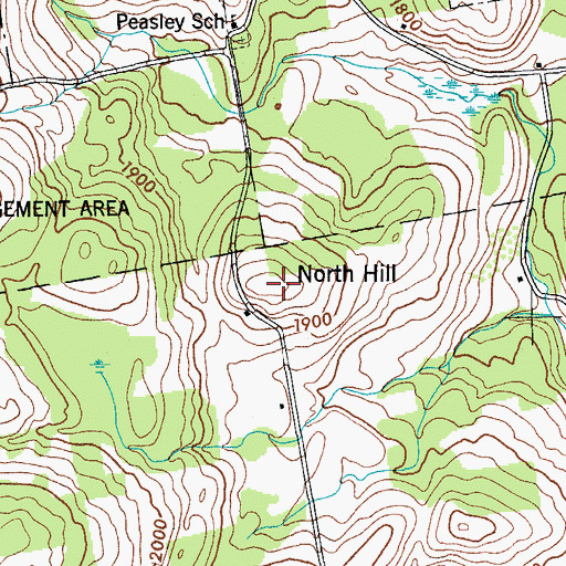 Topographic Map of North Hill, NY