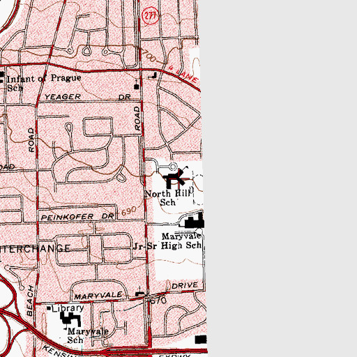 Topographic Map of North Hill School, NY