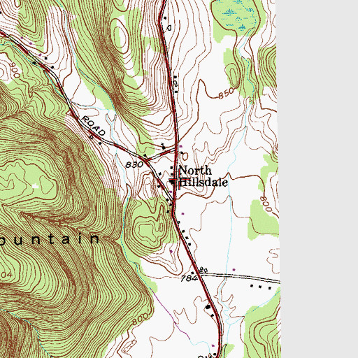 Topographic Map of North Hillsdale, NY