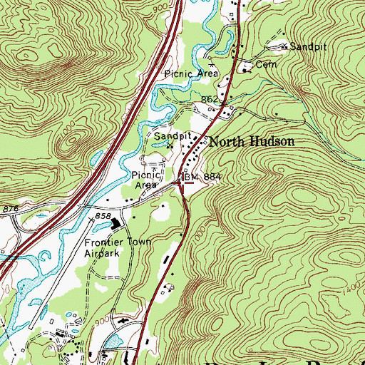 Topographic Map of North Hudson, NY