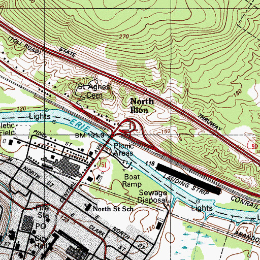 Topographic Map of North Ilion, NY