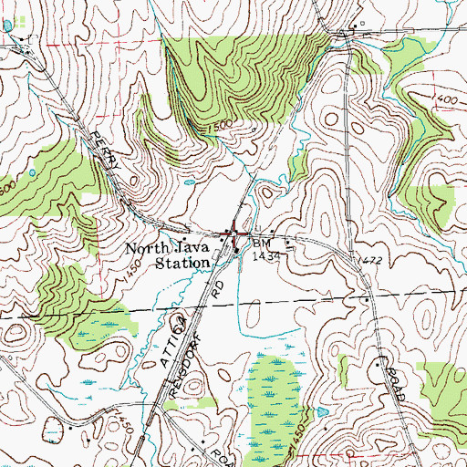 Topographic Map of North Java Station, NY