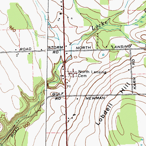 Topographic Map of North Lansing Cemetery, NY