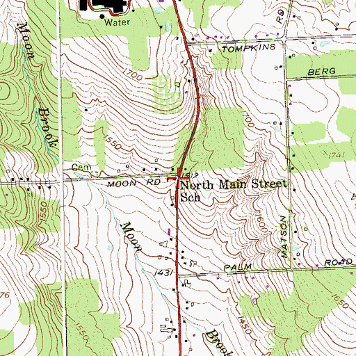Topographic Map of North Main Street School, NY