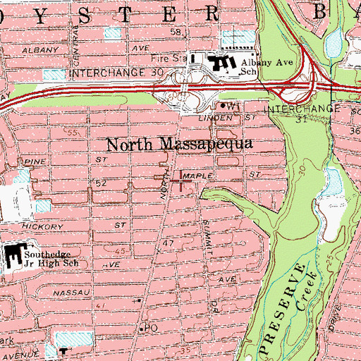 Topographic Map of North Massapequa, NY