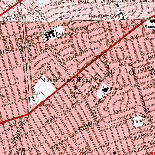 Topographic Map of North New Hyde Park, NY