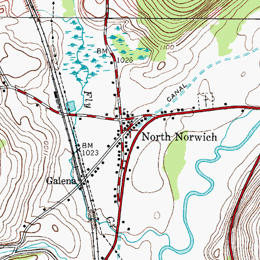Topographic Map of North Norwich, NY