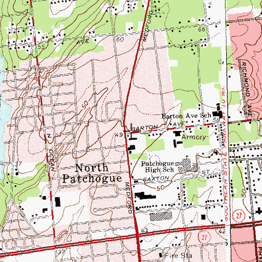 Topographic Map of North Patchogue, NY