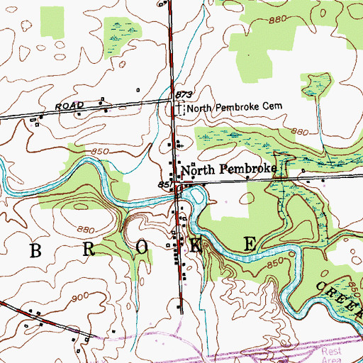 Topographic Map of North Pembroke, NY