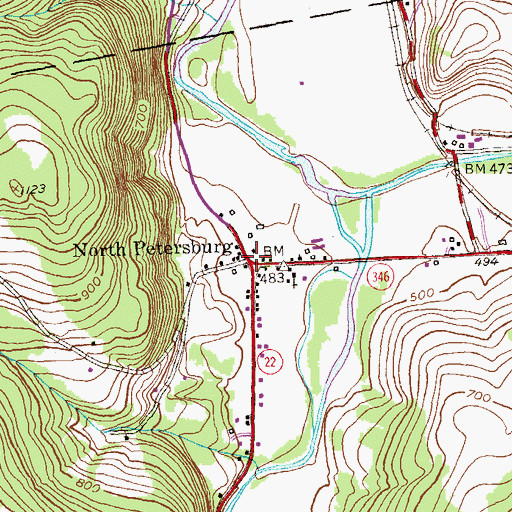 Topographic Map of North Petersburg, NY