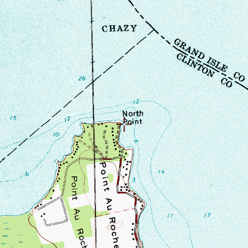 Topographic Map of North Point, NY
