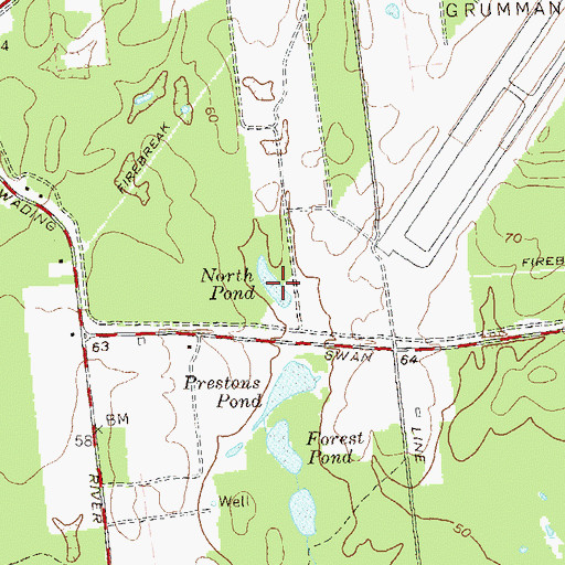Topographic Map of North Pond, NY