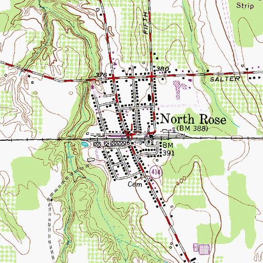 Topographic Map of North Rose, NY