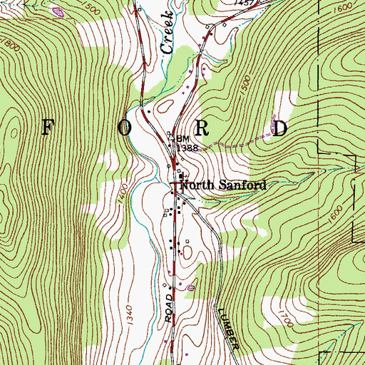 Topographic Map of North Sanford, NY