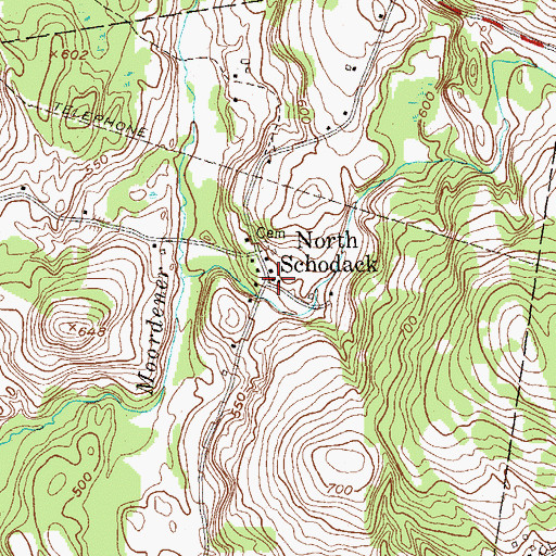 Topographic Map of North Schodack, NY