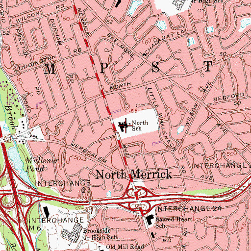Topographic Map of Harold D Fayette School, NY
