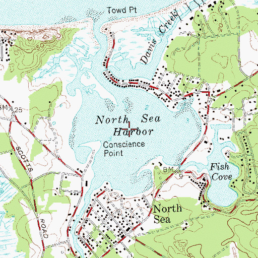 Topographic Map of North Sea Harbor, NY