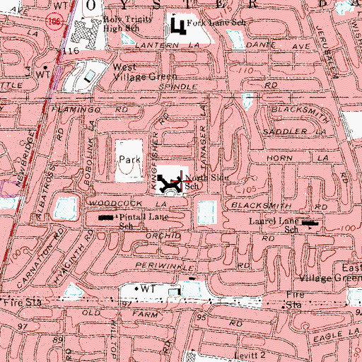 Topographic Map of North Side School, NY
