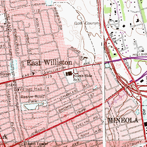 Topographic Map of North Side School, NY