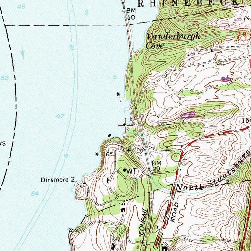 Topographic Map of North Staatsburg Creek, NY