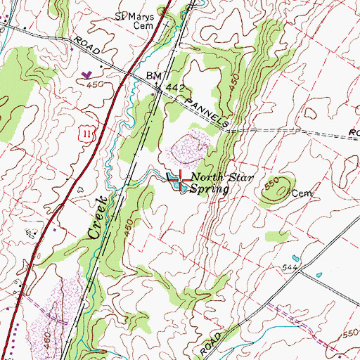 Topographic Map of North Star Spring, NY